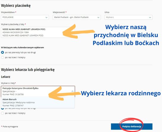 Instrukcja zapisu do przychodni Alma Med w Internetowym Koncie Pacjenta